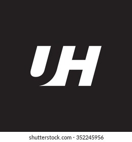 UH negative space letter logo black background