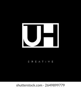 UH Negative Space Monogram – Minimalist Black and White Letter mark Logo for Creative Branding, Fashion Identity  Modern Design Concepts
