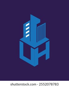 uh real state hexagon  vector letter logo