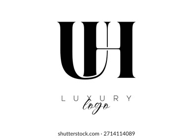 UH Serif Letter Monogram Typografie Logo für elegante Premium-Branding-Identität