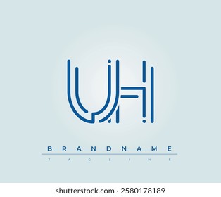 UH Technology Letter Logo Template. This tech letter logo is a graphic mark that uses letters to represent a technology company.