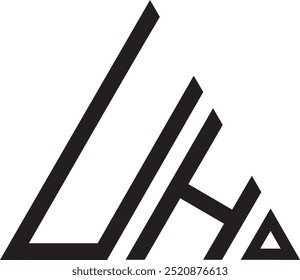 UH Triangle shape logo design, icon, symbol, vector file 