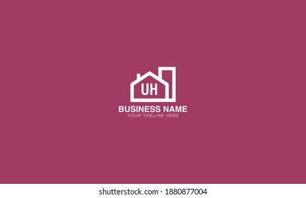 UH U H initial based abstract modern minimal creative logo vector template image. real estate homie logo