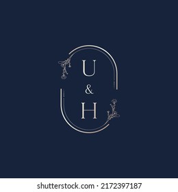 UH wedding initial logo letters in high quality professional design that will print well across any print media