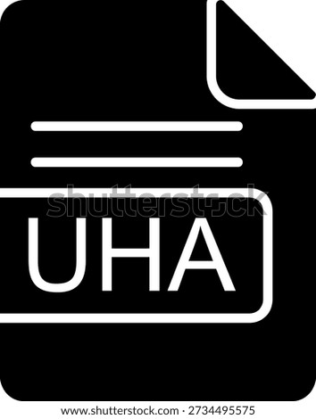 UHA File Format Glyph Vector Icon Design