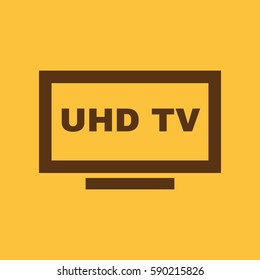 UHD TV icon. Television and display, televisor symbol. Flat design. Stock - Vector illustration