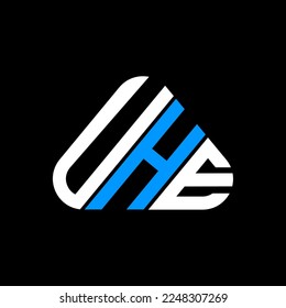 UHE Brief Logo kreatives Design mit Vektorgrafik, UHE einfach und modern Logo.