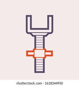 U-head icon design part of scaffolding.