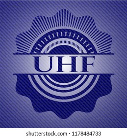 UHF emblem with denim high quality background