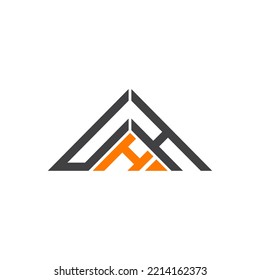 UHH letter logo creative design with vector graphic, UHH simple and modern logo in triangle shape.