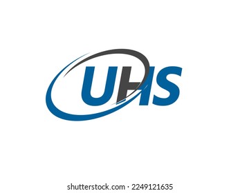 UHS letter creative modern elegant swoosh logo design