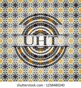UHT arabic style badge. Arabesque decoration.