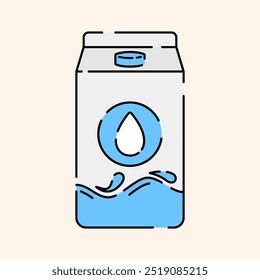 Estilo de Design Plano de Ilustração de Ícone de Leite UHT