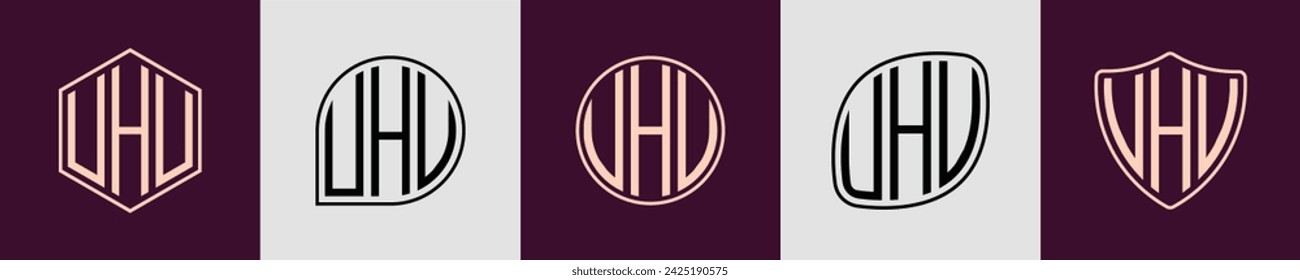 UHU modern initial monogram logo design vector. It will be suitable for which company or brand name start those initial.