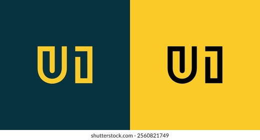 UI abstract minimalist letters Logo Monogram. It is a minimalist logo, this logo is made by combining two letters