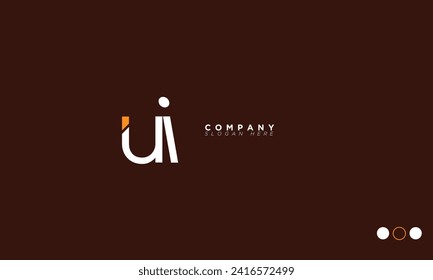  Letras alfabetas UI Iniciales logotipo de monograma UI, U e I