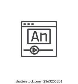 UI Animation line icon. linear style sign for mobile concept and web design. User interface animation outline vector icon. Symbol, logo illustration. Vector graphics