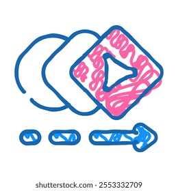 ui animation ux ui design doodle icon sketch vector. ui animation ux ui design sign. isolated symbol illustration