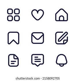 UI-App-Icon-Paket mit schwarzem Symbol