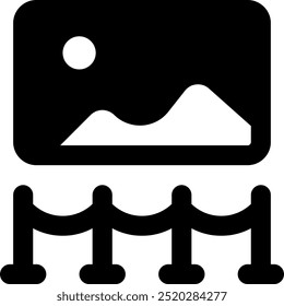 UI Kunstgalerie Vektorsymbol Illustration. Glyphenformat