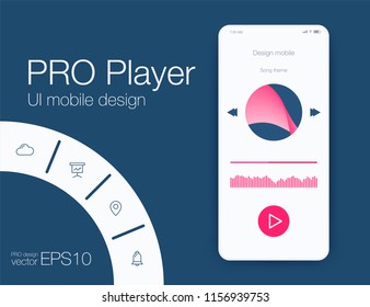 UI Audio Player Templates Templates In Vector With Design Elements