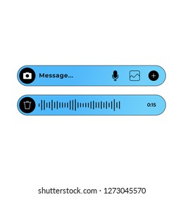 UI of audio and text message for modern messengers and chats.
