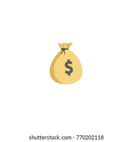 UI bank icon. Full money bag sign isolated on background