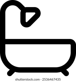 UI bathtub Vector Icon Illustration. Line Style