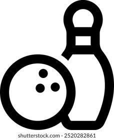 UI bowling Vector Icon Illustration. Line Style