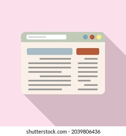 Ui browser icon flat vector. Internet computer. Interface bar