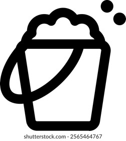 UI Bucket Vector Icon Illustration. Line Style