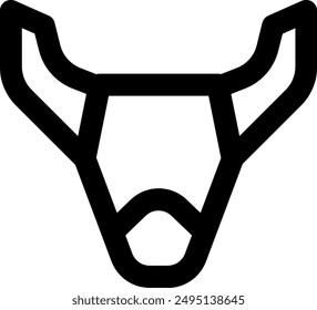 UI Bull Skull Vektorgrafik Icon Illustration. Linienstil