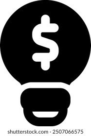 Ilustración del icono del Vector de la idea de negocio de UI. Estilo de glifo