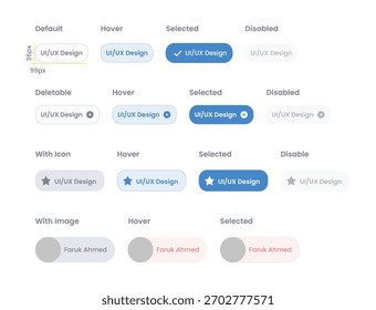 Estilos y estados de Botón de interfaz de usuario para interfaces digitales Palabras claves: Botón, interfaz de usuario, interfaz de usuario, UX