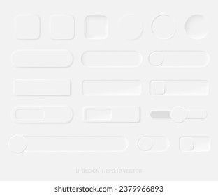 Ui buttons. Material design switch buttons set. Vector illustration.