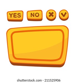 UI Buttons Set for Agreement Panel in Cartoon Style. Vector illustration