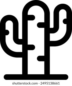 UI cactus Vector Icon Illustration. Line Style