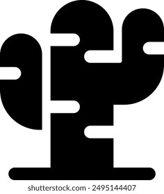 Ilustración del icono del Vector del cactus de UI. Estilo de pictograma