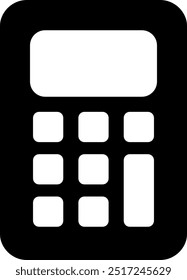 Ilustración del icono del Vector de la calculadora de interfaz de usuario. Estilo de glifo