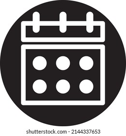 UI calendar, date, event icon or illustration vector graphic with outline style, rounded, circle, black, white. suitable for ui, ux, web, logo and applications.