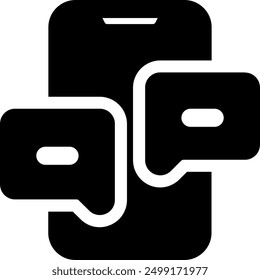 Ilustración de icono de Vector de chat de interfaz de usuario. Estilo de glifo