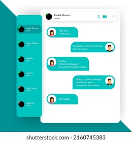 ui chatting float app template, Smartphone redesign realistic object 