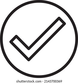 Icono de verificación de interfaz de usuario o gráfico vectorial de ilustración con estilo de contorno, redondeado, círculo. adecuado para ui, ux, web y aplicaciones.