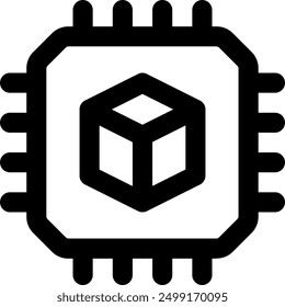 UI chip Vector Icon Illustration. Line Style