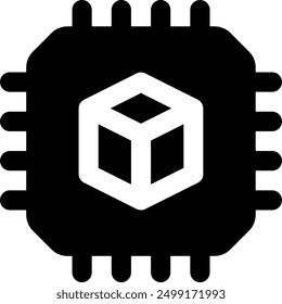 UI chip Vector Icon Illustration. Glyph Style