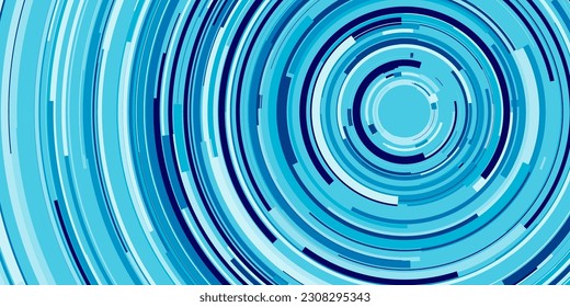 UI Circular HUD Screen Tech System Innovation Concept Background. Abstract Hi-Tech Circular Pattern Vector Backdrop. Round Colorful Arcs. Moving Circles Vector Illustration. Radial Speed Lines.