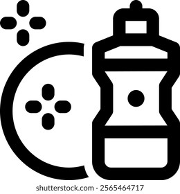 UI Clean Dishes Vector Icon Illustration. Line Style
