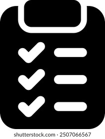 UI clipboard check Vector Icon Illustration. Glyph Style