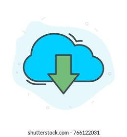 UI colored icon cloud download