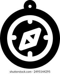 Ilustración del icono del Vector de brújula UI. Estilo de pictograma